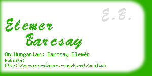 elemer barcsay business card